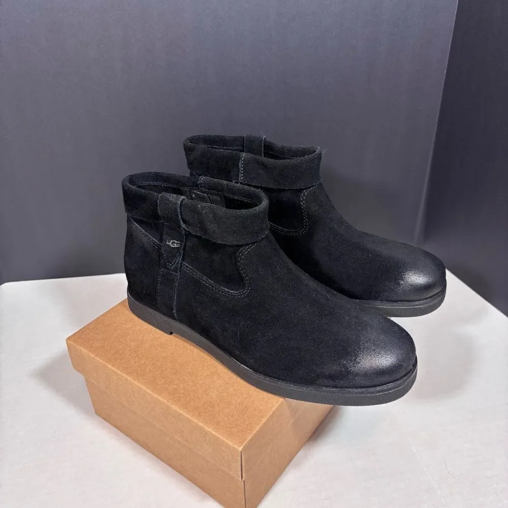 UGG Women’s Josefene Cuff Boot Black Suede Size 10 Excellent Condition